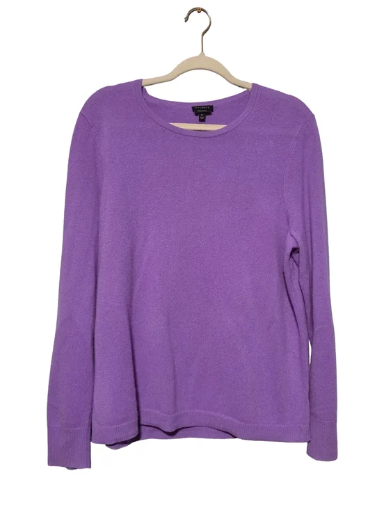 TALBOTS Sweater Womens XL Purple 100% Pure Cashmere Knit Crewneck Soft Luxury - Picture 2 of 6